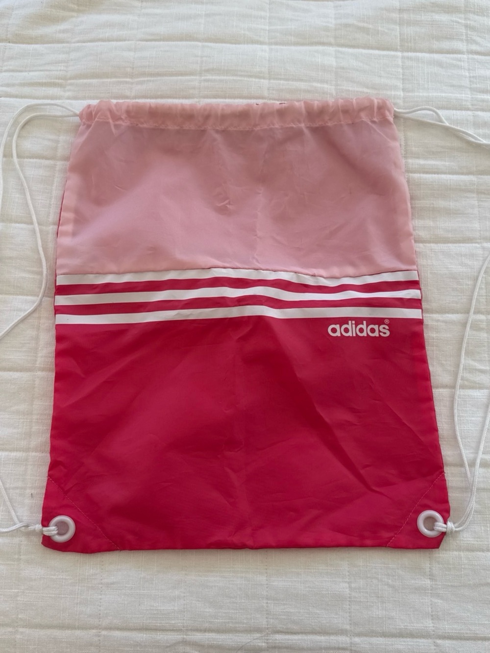 adidas Pink Two-Tone Drawstring Gym Sack
